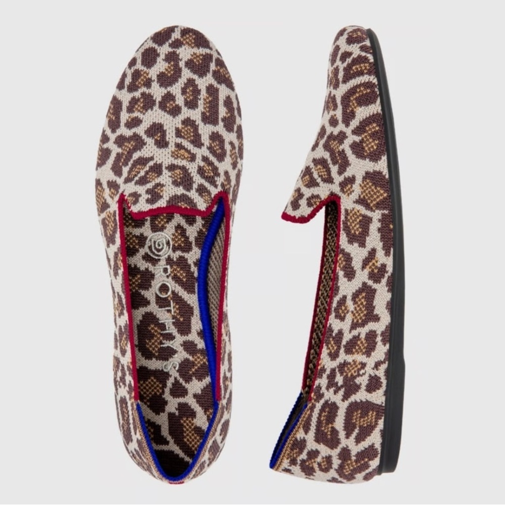 Rothy's Leopard Print Flats in Brown and Black